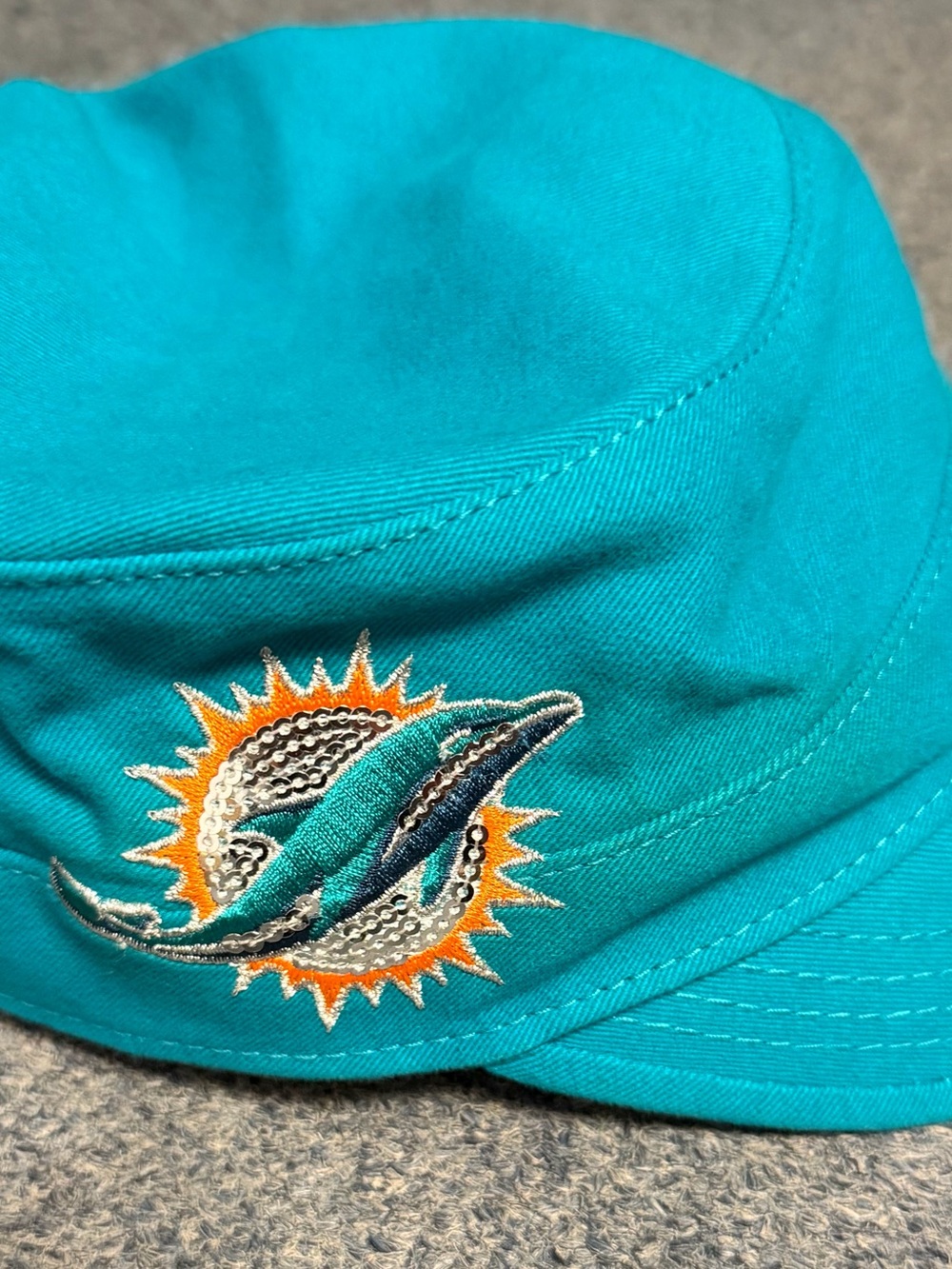 NFL Teal Bucket Hat with Miami Dolphins Embroidered Logo